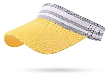 Bakicey Damen Sonnenschild Visor Sonnenhut mit großer Krempe Mode Damen Visor Cap Sonnenschutz Schweißabsorbierend Baseball Kappe Sommerhut für Outdoor Sport Strand Hut Golf Tennis 52-60cm (Gelb)
