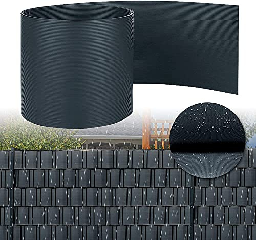 LARS360 Lot de 20 bandes brise-vue en PVC rigide - 250 x 19 cm - Clôture à double fil - Pour clôture de jardin et balcon - Anthracite