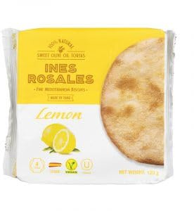 Ines Rosales Tortas all'olio di oliva dolce al limone, deliziosi biscotti vegani, snack spagnoli, 14 x 120g