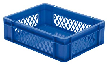 LA-KA-PE der ROLLENDE SHOP - Euro-Stapelbehälter 400x300x120 mm durchbrochen blau