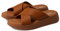 FitFlop F-Mode Leather Flatform Cross Slides, Sandali Donna, Marrone Chiaro, 39 EU