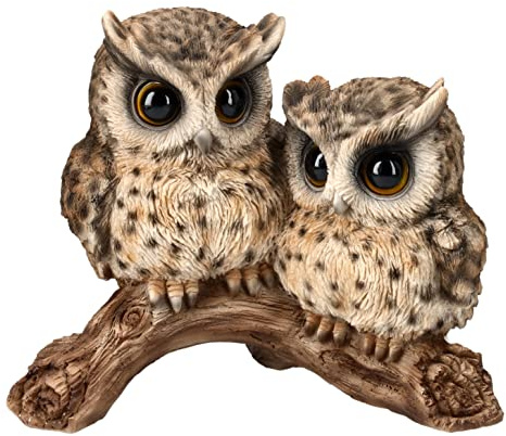 Pacific Giftware Eulen-Figur - Baby Eulen auf AST Dekofigur | 17 cm Vogel Statue