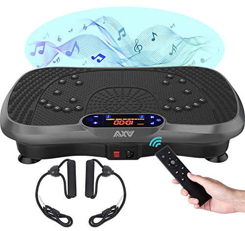 AXV Vibration Plate Fitness Platform Exercise Machine Vibrating Lymphatic Drainage Shaking Full Body Shaker Workout Vibrate Stand Shake Board Sport Gym for Weight Loss Fat Burner for Women Men