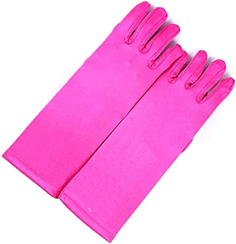Lovelegis Guantes de dama dama princesa color fucsia niñas dibujos animados carnaval Halloween disfraz tierno elegante