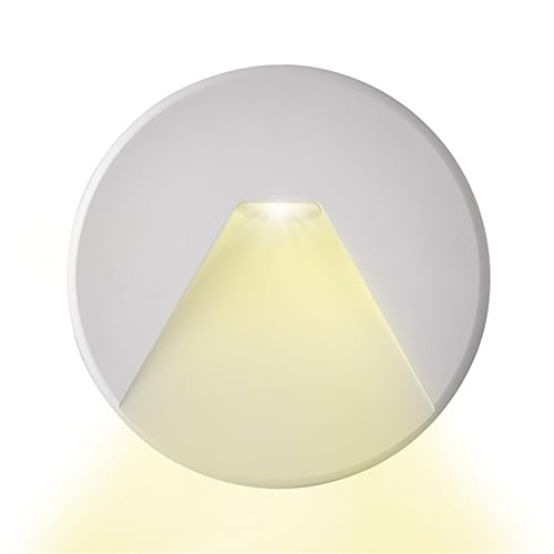 INNOVATE LED Einbaustrahler 230V Treppenbeleuchtung [ColorSwitch Weiß] Wandleuchte Innen & LED Strahler Außen I Indirekte Beleuchtung Unterputzdose Garten (Rund - Auslass Kegel)
