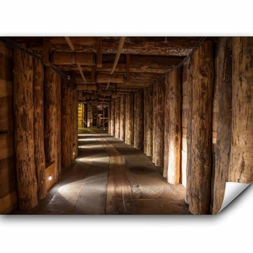 murando - Vlies Fototapete Salzbergwerk 500x350cm Foto Tapete Schlafzimmer Wohnzimmer Vliestapete XXL Motivtapeten Bildtapete 3d Effekt Wand Dekoration - Salt Mine Holz Bergwerk Polen rustikal