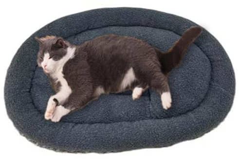 Weiches Hundebett Katzenbett Matte, 50 x 35 cm Hundebett Matratze Weiches kleines Haustierkissen Waschbares Bett Lamm-Fleece Katze Haustier für kleine Hunde Katzen (Grau)