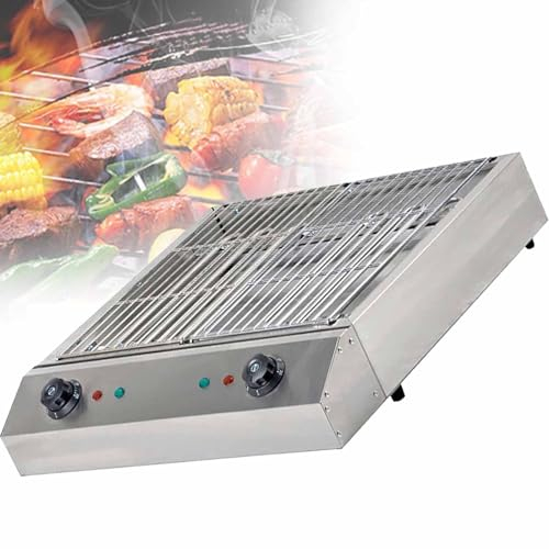 Parrilla sin humo Barbacoa eléctrica portátil,Parrilla de cocina interior,Parrilla interior de acero sin humo,Control de temperatura ajustable,para cafetería restaurante fiesta buffet,D082-220V