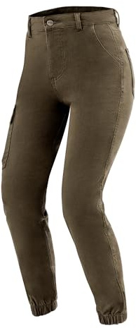 OZONE MOTO Jane Lady Motorradjeans Damen | Aramidfaser Futter | Knieprotektoren Stufe 2 | Taschen für Hüft und Steißbeinprotektoren | Cargotasche | Jogger Fit