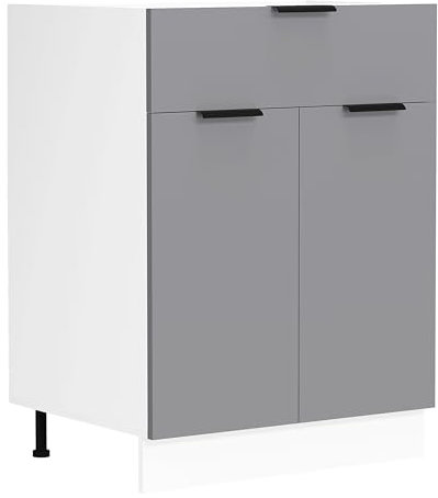 VCM Küchenschrank | Maße ca. H. 82 x B. 60 x. T. 46 cm | Unterschrank mit Zwei Drehtüren und Einer Schublade | Küchenmöbel - Fasola