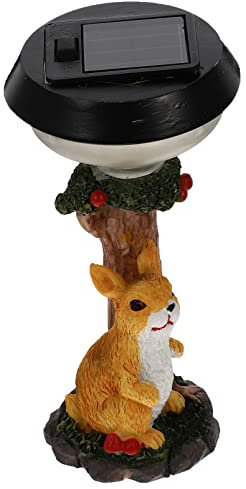 Artibetter Tierstatuenverzierungen Gartenkaninchen Licht Hase Gartenfigur Ornament solarleuchten für außen leuchtendes tierstatuendekor Statuendekor aus Harz empfindlich Sonnenlicht Rasen