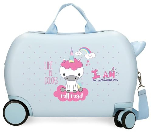Roll Road I, hellblau, Kinderkoffer Unicorn