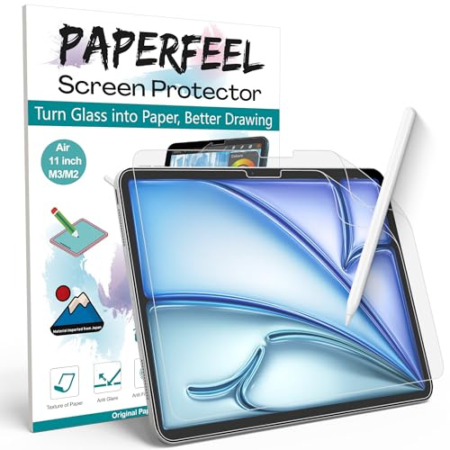 PAPERFEEL 2 Pack Screen Protector for iPad Air 11 Inch M4 M3 M2 2026-2024 | Matte PET Paper Film Compatible with Apple Pencil Drawing Writing, Anti-Glare,Anti-Fingerprint,Anti-Scratch,Easy Installation
