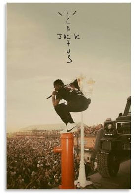 Biaoxiao Rapper Travis Poster Scott Jack Boys Retro Poster Decorative Painting Canvas Wall Posters And Art Picture Print Modern Family Bedroom Decor Posters 12x18inch(30x45cm)