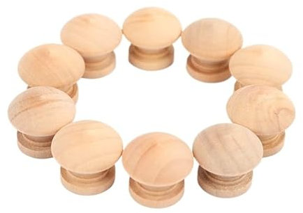 CHENJIAHAO Schrankgriffe 10 Stück Holz runde Zugknöpfe Naturholz Schrank Schubladengriff Kleiderschrank Knöpfe Türgriff Küchengriff Möbelbeschläge Griffe FüR KüChenschräNke