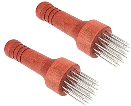 UTHCLO 2pcs Stainless Steel Meat Tenderizer Handle Kitchen Pounding Tool for Pork Chicken Steak and Veal Essential for Home Cooking and Restaurants