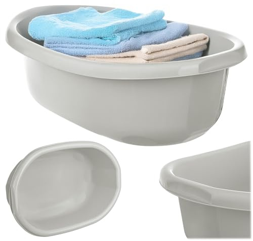 KADAX Waschschüssel 20L, große Spülschüssel aus Kunststoff, vielseitige Plastikschüssel, Kunststoffschüssel, Schüssel für Badezimmer, Spülwanne (Weiß)