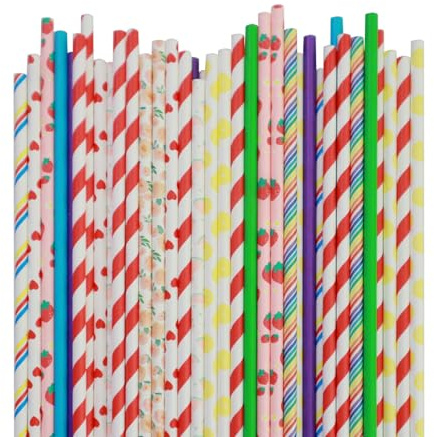 50 Stück Zuckerwatte Stäbe, 30cm Papier Stäbe Papierstrohhalme Zuckerwatte Stäbchen Bunte Zuckerwatte-Zubehörartikel für Geburtstage, Hochzeiten und Feiertagsfeiern