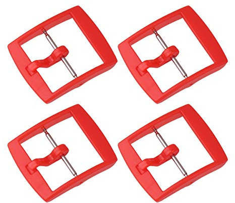 Mipcase 4 Pezzi Fibbia per Orologio in Plastica Rossa, Adatta per Cinturini in Pelle e Altri, Design Semplice Texture Confortevole per Amici e Famiglia