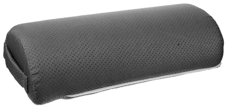 SHINEOFI Reposapiés Ergonómico de Media Luna para Oficina y Hogar Cojín con Relleno Antideslizante Negro Soporte Cómodo para Piernas y Pies Mejora la Circulación y Alivia Calambres Viajes