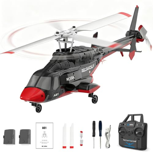 Meiurlex RC ERA A61 RC Helikopter für Erwachsene, 1:52 Little Wolf Ferngesteuerter Hubschrauber mit Höhenhaltung & Optischer Positionsbestimmung, RTF Flugzeug Modell Anfänger