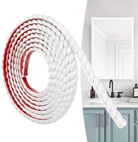 Flexible Zierleisten Selbstklebend, PVC Stuckleisten Deko für Wand Decke, Deckenleisten Selbstklebend Deko Zierleiste für Spiegelrahmen Möbel Tür Wandkante (10MM x 6M)