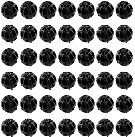 Hopzab 100 PCS 1.6CM Bio Porous Filter with Cotton,Biochemical Ball Filtered for Fish Tank Pond Aquarium Waterfall Fountain,Aquarium Fishes Tank Bio Balls Filter, Media Filterating Bag