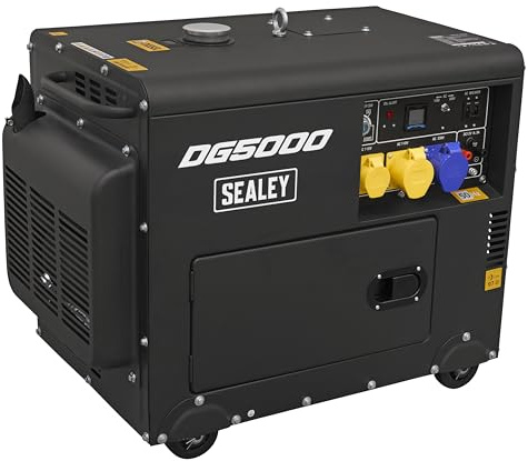 Sealey Diesel Generator, 5000W, 4-Stroke Engine, 110/230V - DG5000
