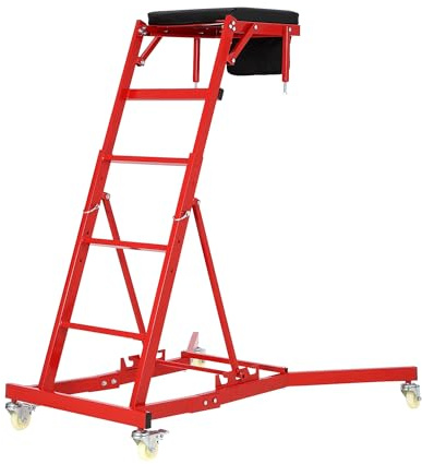 Top Automotive Creeper, enredadera de coche ajustable de capacidad de 400 libras (49.2 a 69 pulgadas) con ruedas de bloqueo y bolsa de herramientas, enredadera mecánica de parte superior alta para
