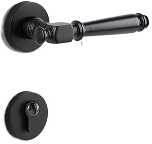 serrure de porte Serrure de porte intérieure silencieuse, lumière américaine, Double bouton de porte, poignée de porte en bois massif, serrure de chambre à coucher for salle de bain poignee(Color2)