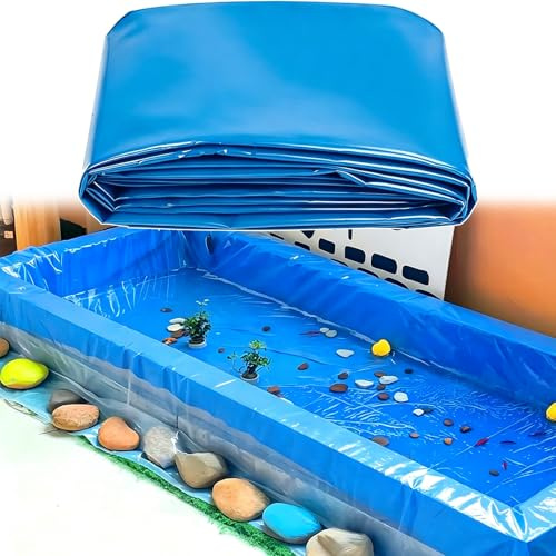 Bâche De Bassin Bleue Renforcée, 3X4M, 5X6M, 7X8M, 8X10M, 10X12M, Film D'étanchéité Pour Bassin Extérieur, Membrane Résistante À L'humidité, Bâche Imperméable Pour Jeux D'eau Pour Enfants(5x7m)