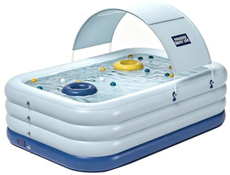 Easnuroz Piscine Gonfiabili Piscina Gonfiabile Da Esterno Per Adulti Con Tettoia(260 * 170 * 68cm)