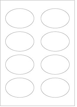 MADE IN GERMANY 200 Etiketten selbstklebend oval 80 x 55 mm weiß permanent klebend auf Bogen A4 (25 Bögen x 8 Etik.) CS Label – Universaletiketten zum Beschriften und Bedrucken