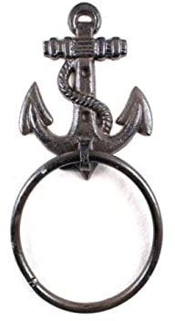 Handcrafted Nautical Decor Cast Iron Anchor Towel Holder 8.5 - Anchor Decoration - Metal Wall Art
