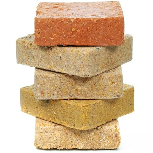 BusyBeaks Suet Fat Blocks | Premium Grade Garden Wild Bird Food | Enhanced Formula | Naturally Blended High in Energy & Protein-Rich Feed | Full of Nutritious Fat Fibre & Moisture (Mixed, 3)