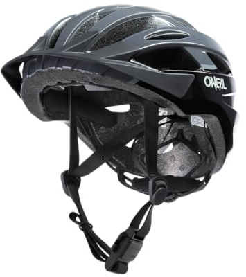 O'NEAL | Casco da Mountain Bike | Urban Trail Riding | Leggero: solo 310g, grandi ventilatori per la ventilazione, standard di sicurezza EN1078 | Casco Outcast Split V.22 | Adulto | Nero Grigio | L/XL
