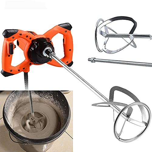 HGJDKSJ Miscelatore Professionale, Miscelatore per Malta, 2380W 220V Miscelatore Cemento, Agitatore M14 Regolabile, per Miscelazione di Vernice, Liquame di Cemento, Calcestruzzo, Malta, Foraggio