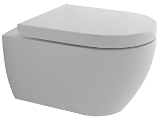 Alpenberger Set WC da parete, senza bordi, sedile WC con abbassamento automatico, moderno con funzione bidet per doccia intima, Taharet, WC sospeso, adatto per WC Geberit (Diamond 7101 U)