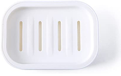Seifenschale aus Kunststoff, quadratisch, für Dusche, Badezimmer, Küche, einfache Reinigung, Weiß