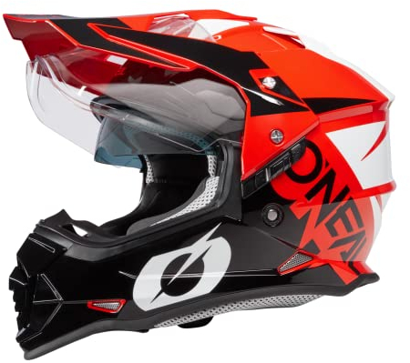 O'NEAL | Motorradhelm | Enduro Motorrad | Ventilationsöffnungen für maximalen Luftstrom & Kühlung, ABS-Schale | Sierra Helmet R V.23 | Erwachsene | Schwarz Rot | Größe L