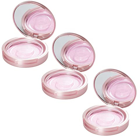 Qeuly 3 Pack Eyelash Case, Circle lash Packaging Case with Makeup Mirror, Eyelash Storage Empty Box with False Eyelash Holder for Women and Girls (Rose Gold)
