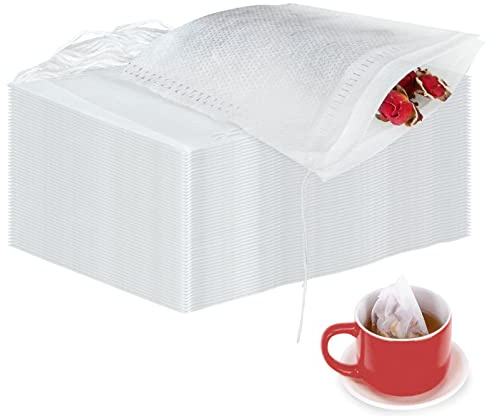 MIVIDE 1000PCS 7x9CM Reusable Tea Bags Empty for Loose Tea, Disposable Tea Filter Bags, Small Muslin Bags, Spice Bags for Cooking, Reusable Mesh Bags Spices Storage