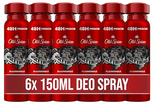 Old Spice Wolfthorn Desodorante Corporal En Spray Para Hombre, 48 Horas Fresco, 0% Sales De Aluminio, 150 ml