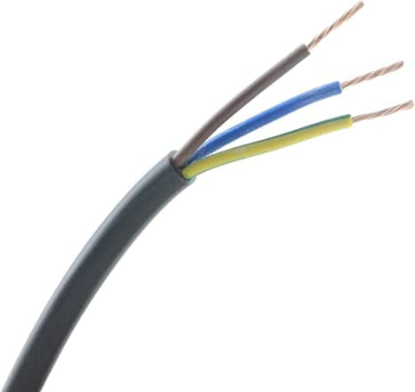 Black 3 Core Flex 3183Y 1.5mm Mains Wire Cable Electric 5Metre Length