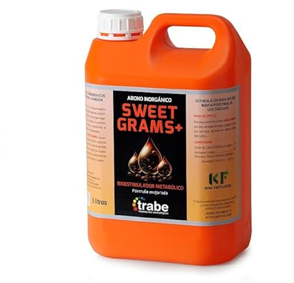 GROWMANIA Fertilizante Metábolico Sweet Grams + de Trabe 5L - Bio Estimulador Plantas y Cultivos - Engorde de Cogollos y Frutos