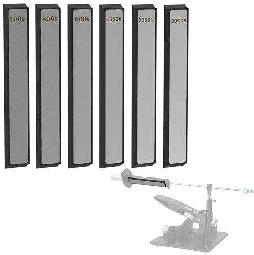 XARILK 6 PCS Diamond Knife Sharpening Stones Set, Diamond Plates Kit for XARILK Type Sharpeners System, 180# 400# 800# 1500# 2000# 3000# Grit