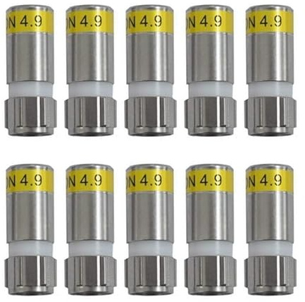 Cabelcon 10 conectores de compresión F-6-TD 4.9 F, color amarillo