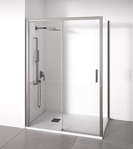 BELLOBATH Eck-Duschabtrennung Silber 95-100x72-75 cm Einstieg Rechts