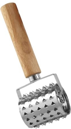 Cabilock Attendrisseur À Viande À Rouleau Outil De Pilonnage De La Viande en Acier Inoxydable Attendrisseur À Viande avec Manche en Bois pour Aplatir Le Poulet Le Bœuf Et Le