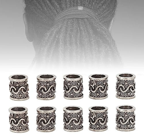 20PCS Legierung Bart Perle Retro DIY Haar Rohr Dreadlocks Perlen für Männer Frauen DIY Projekt Schmuck Geflecht Zubehör